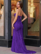 Evie |Mermaid Sweetheart Neck Lace Long Prom Dress With Appliques - KissProm
