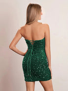 Evora | Bodycon Royal Blue Sweetheart Sequin Short Homecoming Dresses - KissProm