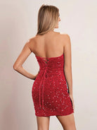 Evora | Bodycon Royal Blue Sweetheart Sequin Short Homecoming Dresses - KissProm