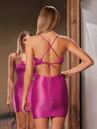 Farica | Bodycon Red Spaghetti Straps Homecoming Dress - KissProm