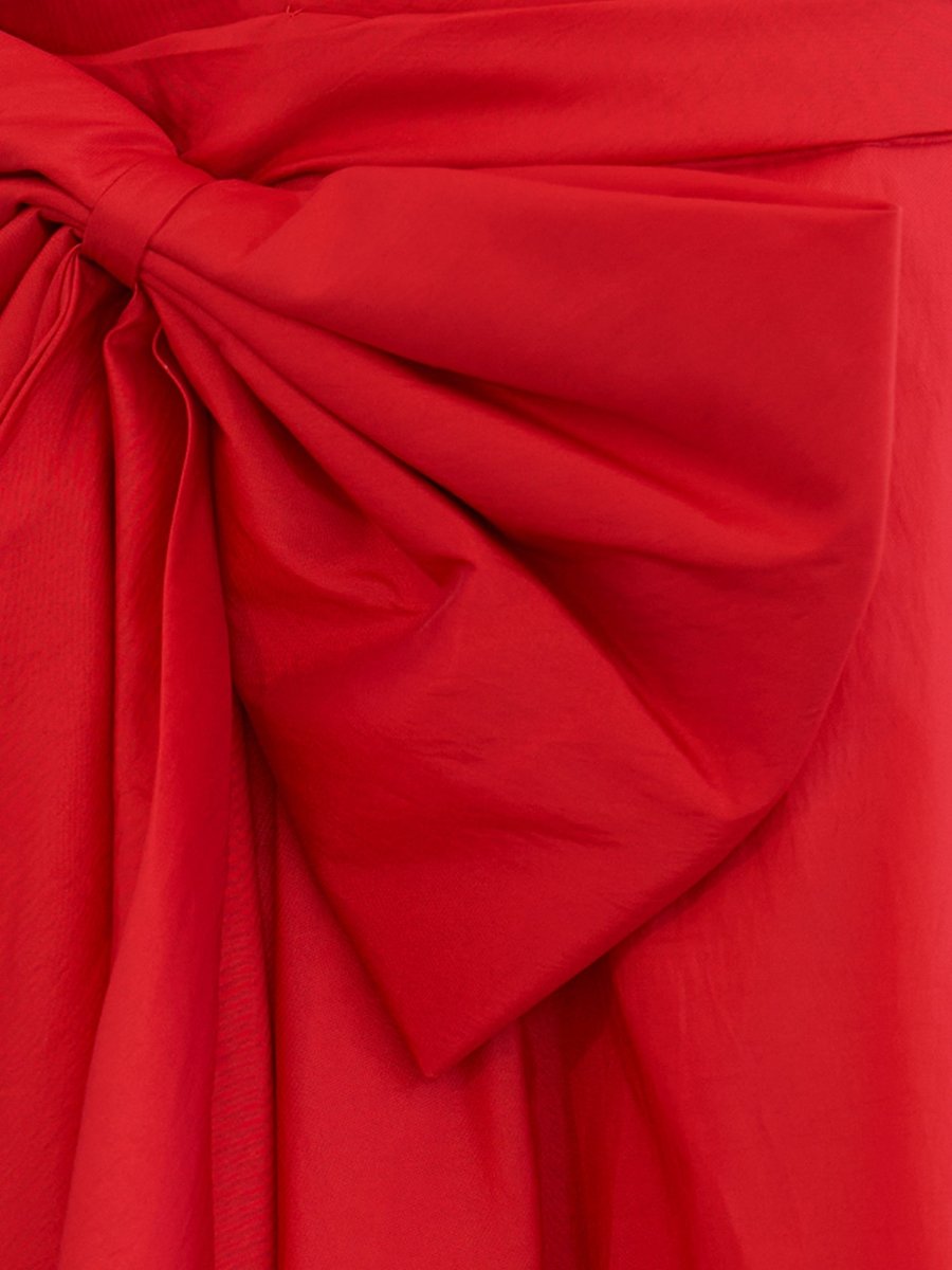 Fern | A - Line Red Strapless Mini Homecoming Dress with Bow - KissProm