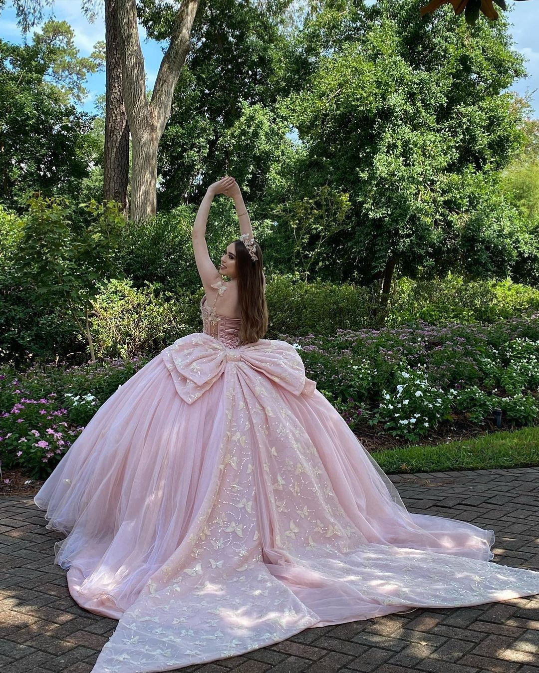 Pink Ball Gown Lace Sweetheart Quinceanera Dress