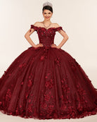 Illa | Ball Gown Organza Sweetheart Burgundy Quinceanera Dress - KissProm