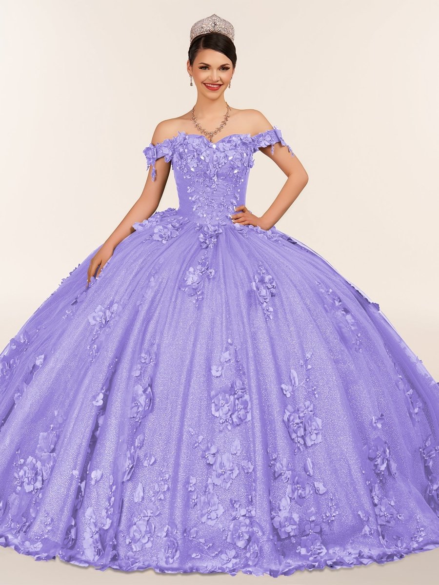 Illa | Ball Gown Organza Sweetheart Burgundy Quinceanera Dress - KissProm