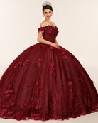 Illa | Ball Gown Organza Sweetheart Burgundy Quinceanera Dress - KissProm