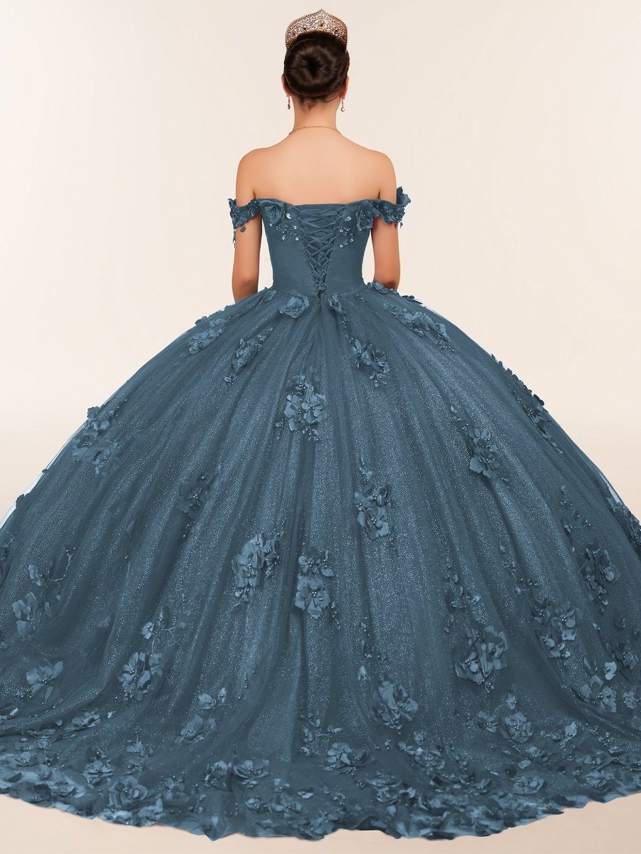 Illa | Ball Gown Organza Sweetheart Burgundy Quinceanera Dress - KissProm