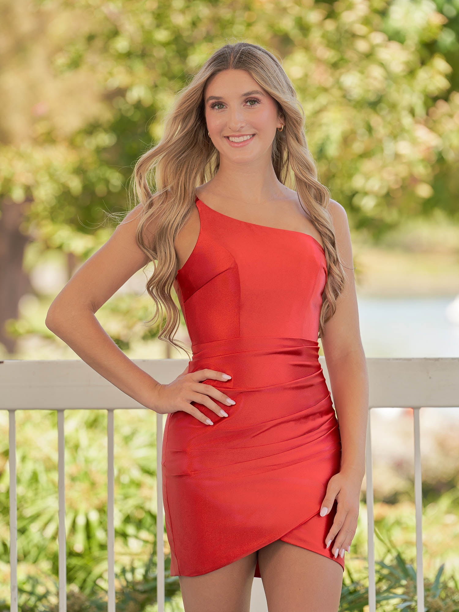 Sheath One Shoulder Satin Tight Homecoming Dress