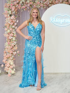 Sonia | Jade Sequin Lace V Neck Mermaid Prom Dresses with Slit - KissProm
