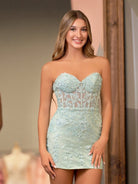 Jasmine | Pink Tight Short Homecoming Dress with Appliques - KissProm