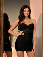 Jasmine | Pink Tight Short Homecoming Dress with Appliques - KissProm