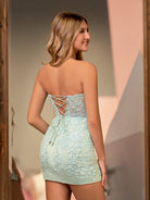 Jasmine | Pink Tight Short Homecoming Dress with Appliques - KissProm