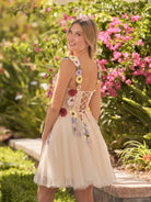 Quinta | 3D Flower Tulle Short Length Prom Dresses - KissProm