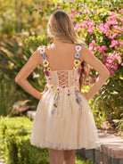 Quinta | 3D Flower Tulle Short Length Prom Dresses - KissProm