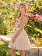 Quinta | 3D Flower Tulle Short Length Prom Dresses - KissProm