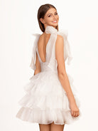 Joleen | Trendy A - Line Royal Blue Tiered Homecoming Dress with Bow - KissProm