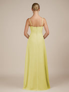KissDress-Jovienne Buttercup Sheath Scoop Neck Chiffon Long Bridesmaid Dress with Slit