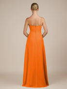 KissDress-Jovienne Cinnamon Sheath Scoop Neck Chiffon Long Bridesmaid Dress with Slit