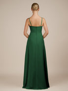KissDress-Jovienne Dark Green Sheath Scoop Neck Chiffon Long Bridesmaid Dress with Slit