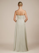 KissDress-Jovienne Dove Gray Sheath Scoop Neck Chiffon Long Bridesmaid Dress with Slit
