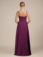 KissDress-Jovienne Fig Sheath Scoop Neck Chiffon Long Bridesmaid Dress with Slit