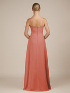 KissDress-Jovienne Wild Rose Sheath Scoop Neck Chiffon Long Bridesmaid Dress with Slit