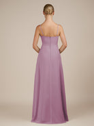 KissDress-Jovienne Wisteria Sheath Scoop Neck Chiffon Long Bridesmaid Dress with Slit
