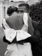 KissDress-Karelia  A-Line Satin V-Neck Short Wedding Dress with Large Bow