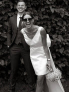 KissDress-Karelia  A-Line Satin V-Neck Short Wedding Dress with Large Bow