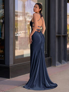 Kimia | Cute Mermaid Scoop Neck Satin Long Prom Dress - KissProm