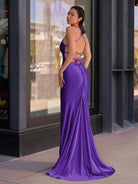 Kimia | Cute Mermaid Scoop Neck Satin Long Prom Dress - KissProm