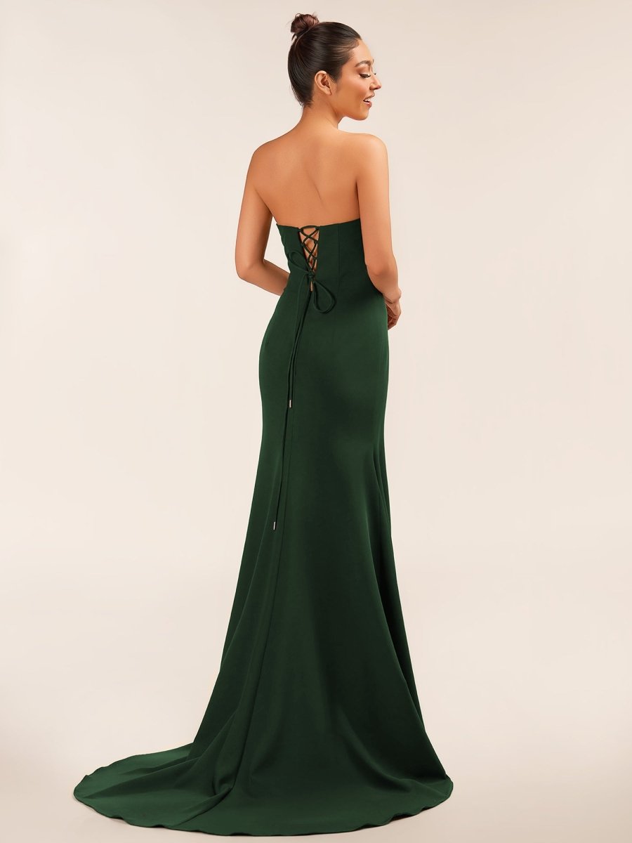 Lemus | Sweetheart Black Mermaid Prom Dress with Bow - KissProm