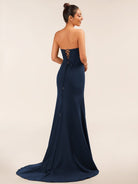 Lemus | Sweetheart Black Mermaid Prom Dress with Bow - KissProm