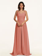KissDress-Lia Wild Rose A Line Chiffon Off the Shoulder Long Bridesmaid Dress with Pleats