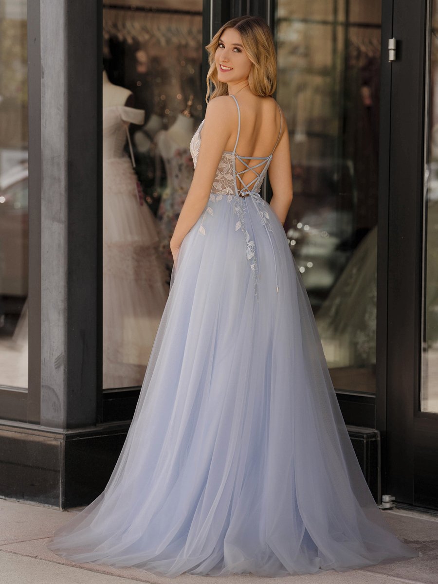 Cynthia Light Blue Tulle Prom Dress with Appliques | KissProm KissDress Cynthia Light Blue Tulle Prom Dress with Appliques | KissProm KissDress