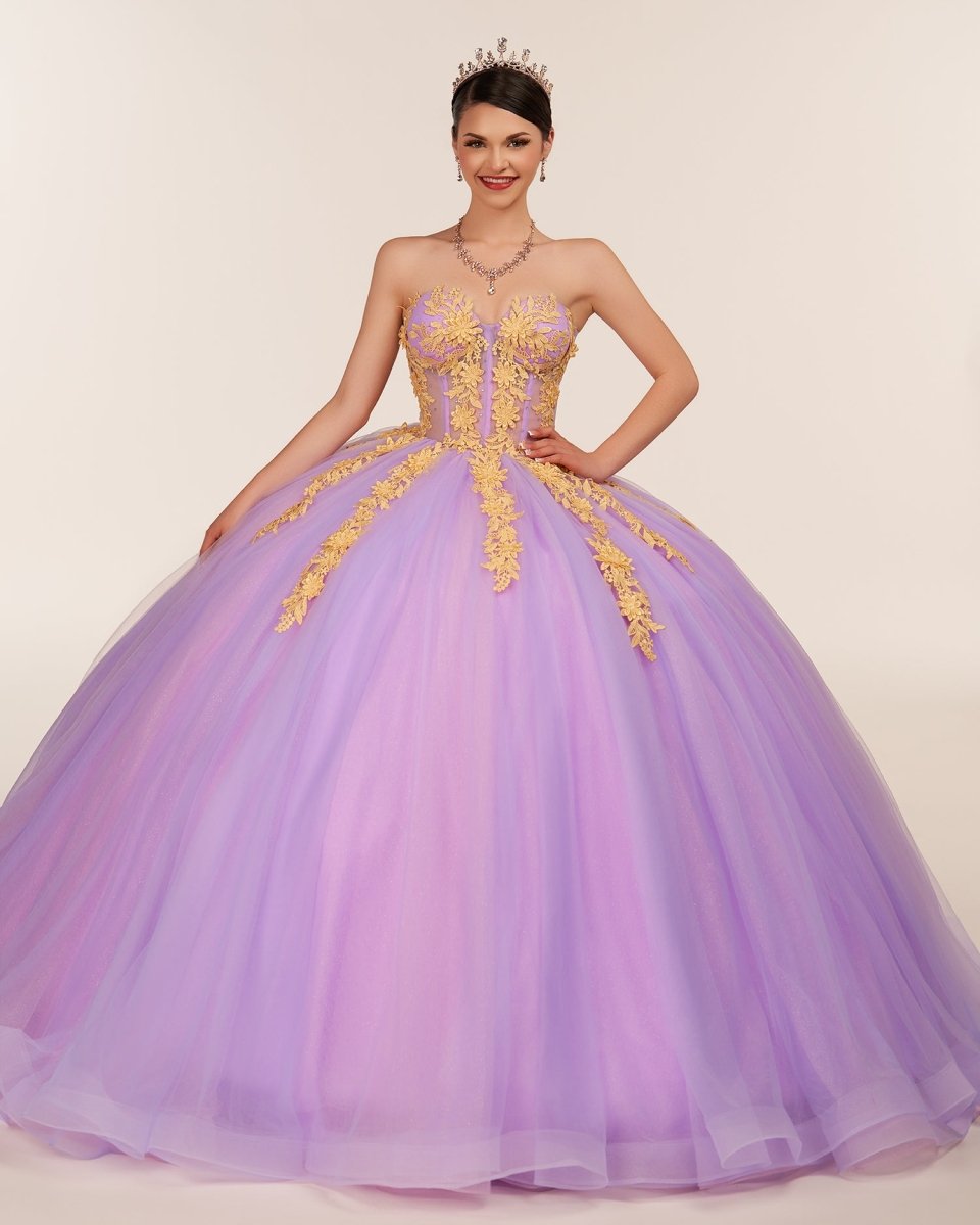 Lilac Sweetheart Sleeveless Quinceanera Dresses with Appliques - KissProm