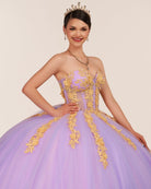 Lilac Sweetheart Sleeveless Quinceanera Dresses with Appliques - KissProm