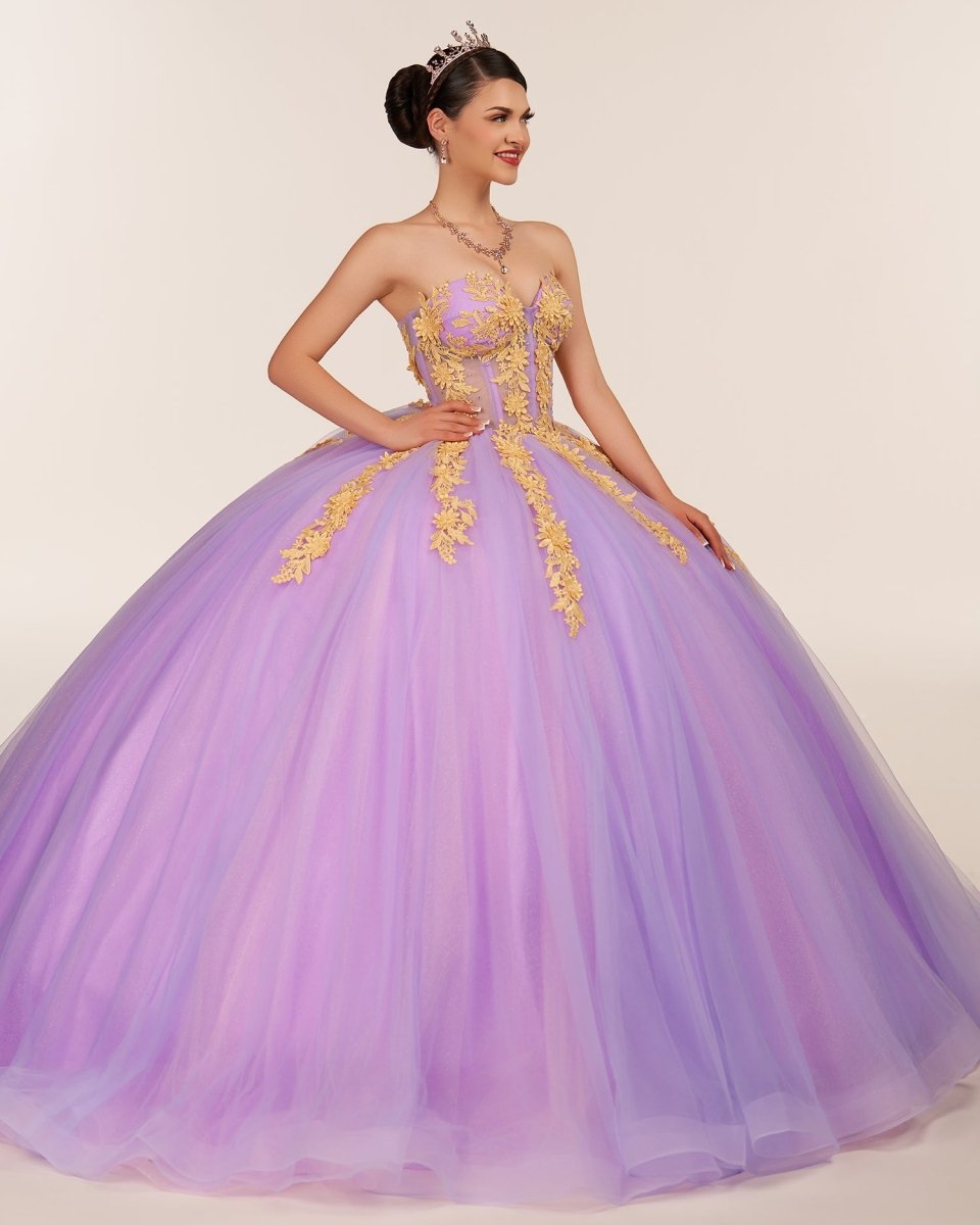 Lilac Sweetheart Sleeveless Quinceanera Dresses with Appliques - KissProm