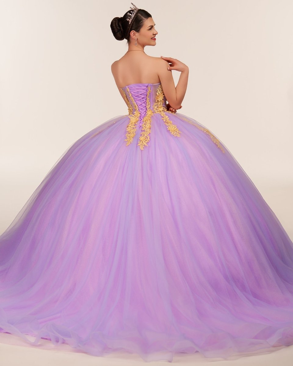 Lilac Sweetheart Sleeveless Quinceanera Dresses with Appliques - KissProm