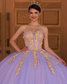 Lilac Sweetheart Sleeveless Quinceanera Dresses with Appliques - KissProm