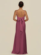 KissDress-Lumira Desert Rose Sheath Spaghetti Straps Chiffon Ruched Long Bridesmaid Dress