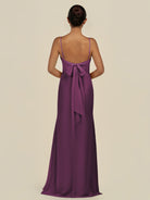 KissDress-Lumira Fig Sheath Spaghetti Straps Chiffon Ruched Long Bridesmaid Dress