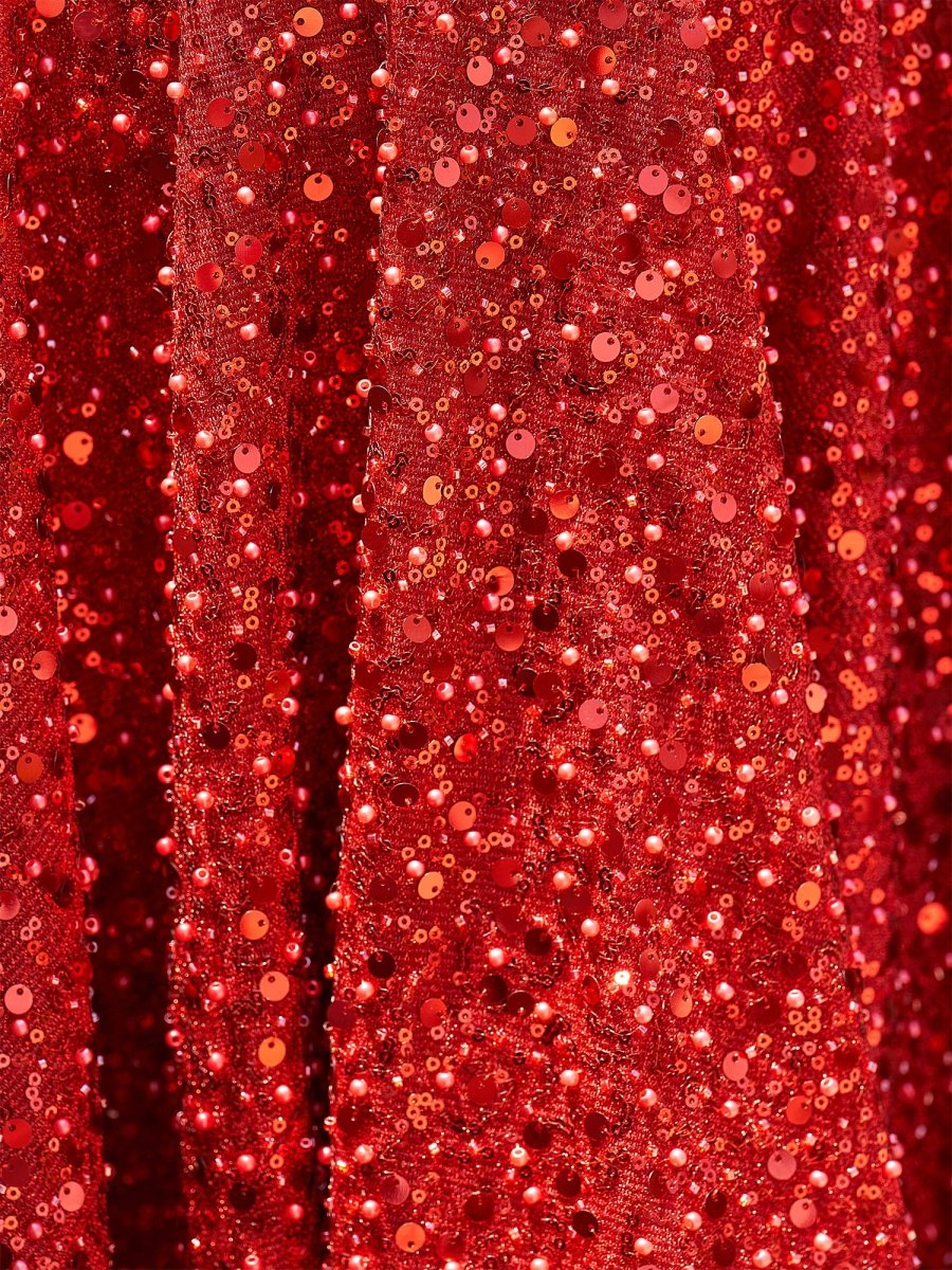 Lunessa | Red - A Line V Neck Sequined Short Homecoming Dresses - KissProm