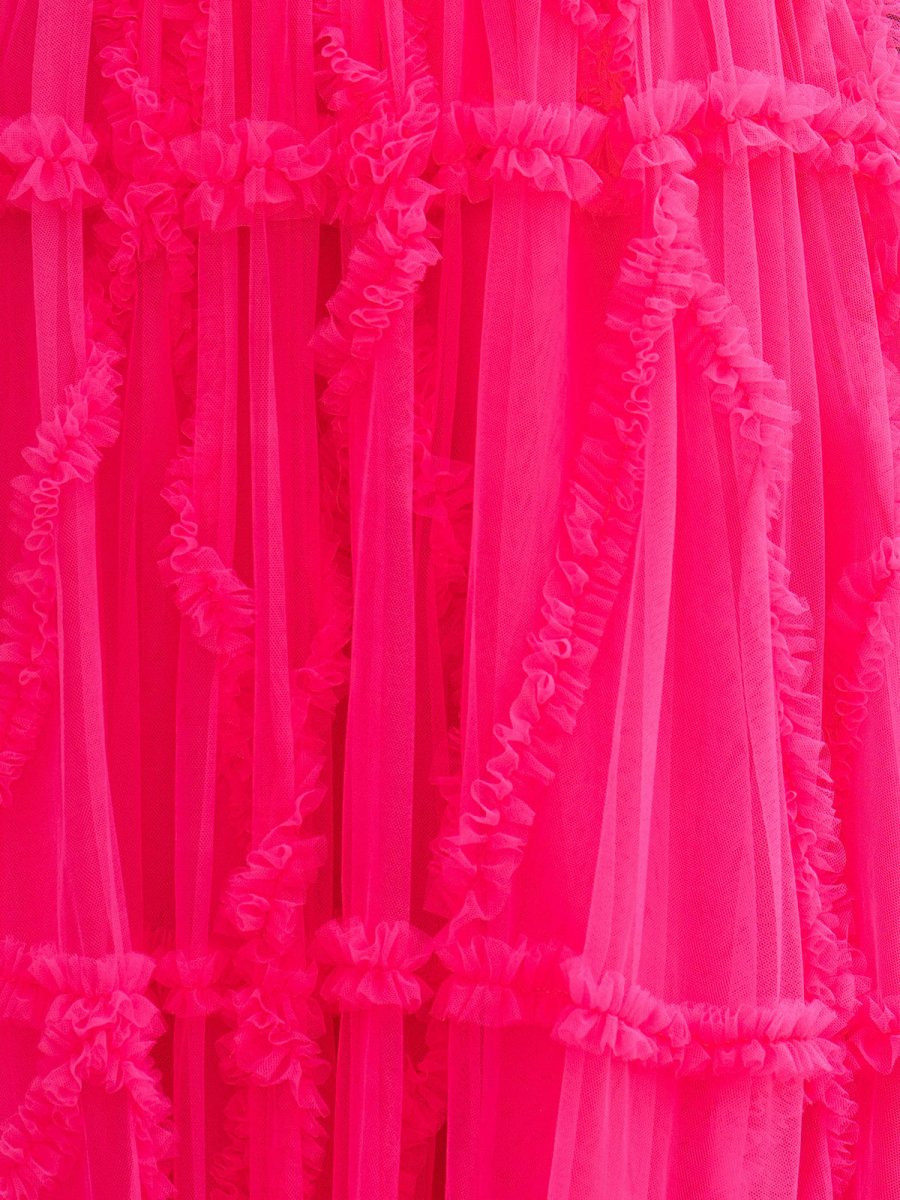 Lainey |A - Line Strapless Ruffles Long Formal Dress with Puff Sleeves - KissProm