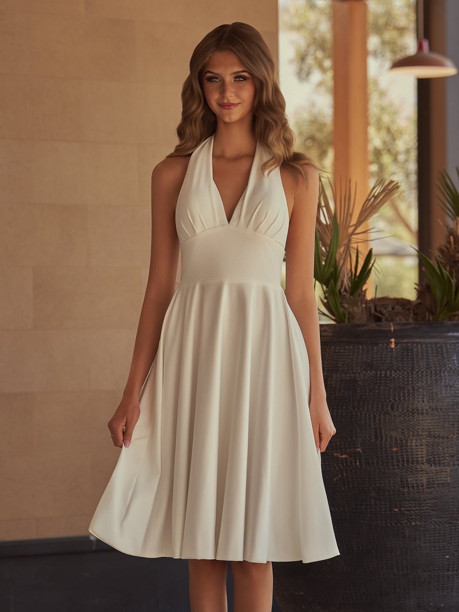 Marilyn | A Line Halter Chiffon Sleeveless Homecoming Dress KissDress Marilyn | A Line Halter Chiffon Sleeveless Homecoming Dress KissDress