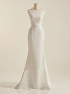 KissDress-Simple Sleeveless Mermaid Wedding Dress With Sexy Bow