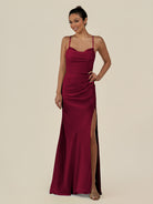 KissDress-Myka Berry Sheath Chiffon Spaghetti Straps Long Bridesmaid Dress with Sequins