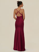 KissDress-Myka Berry Sheath Chiffon Spaghetti Straps Long Bridesmaid Dress with Sequins