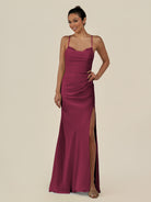 KissDress-Myka Desert Rose Sheath Chiffon Spaghetti Straps Long Bridesmaid Dress with Sequins