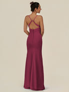 KissDress-Myka Desert Rose Sheath Chiffon Spaghetti Straps Long Bridesmaid Dress with Sequins