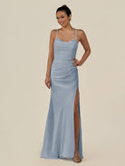 KissDress-Myka Dusty Blue Sheath Chiffon Spaghetti Straps Long Bridesmaid Dress with Sequins